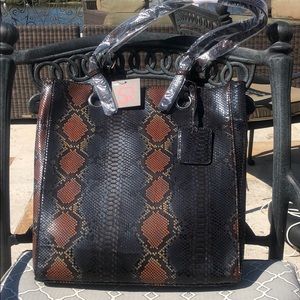 Embossed Python Classic Tote Handbag,Boutique
